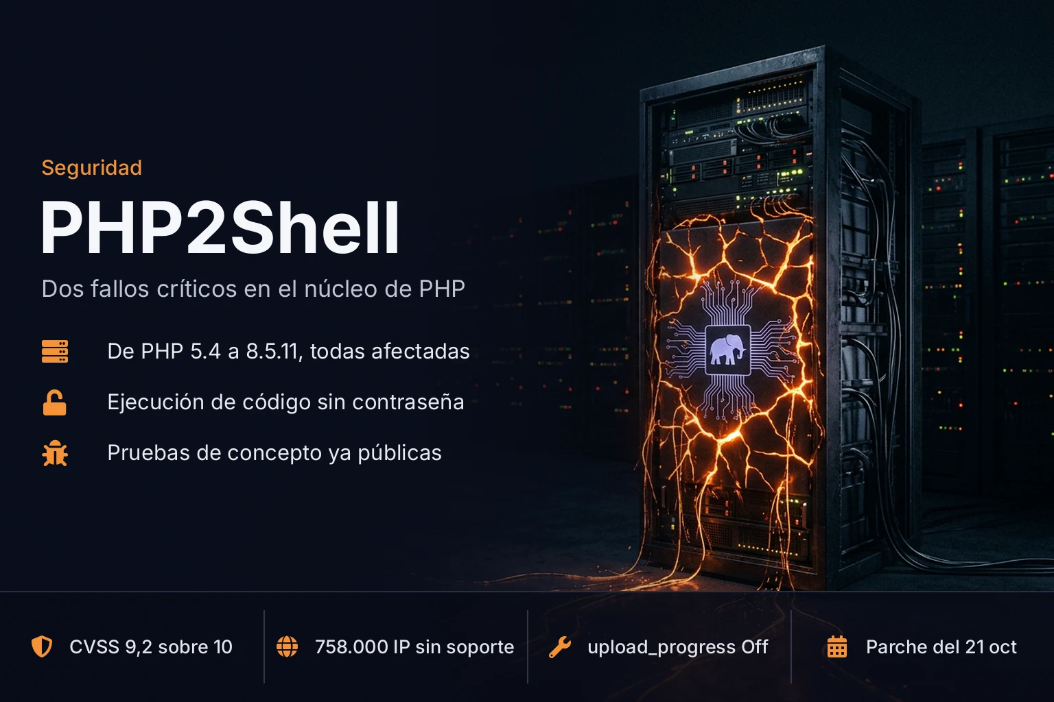 PHP2Shell: dues fallades crítiques al nucli de PHP permeten prendre el control de servidors web sense contrasenya