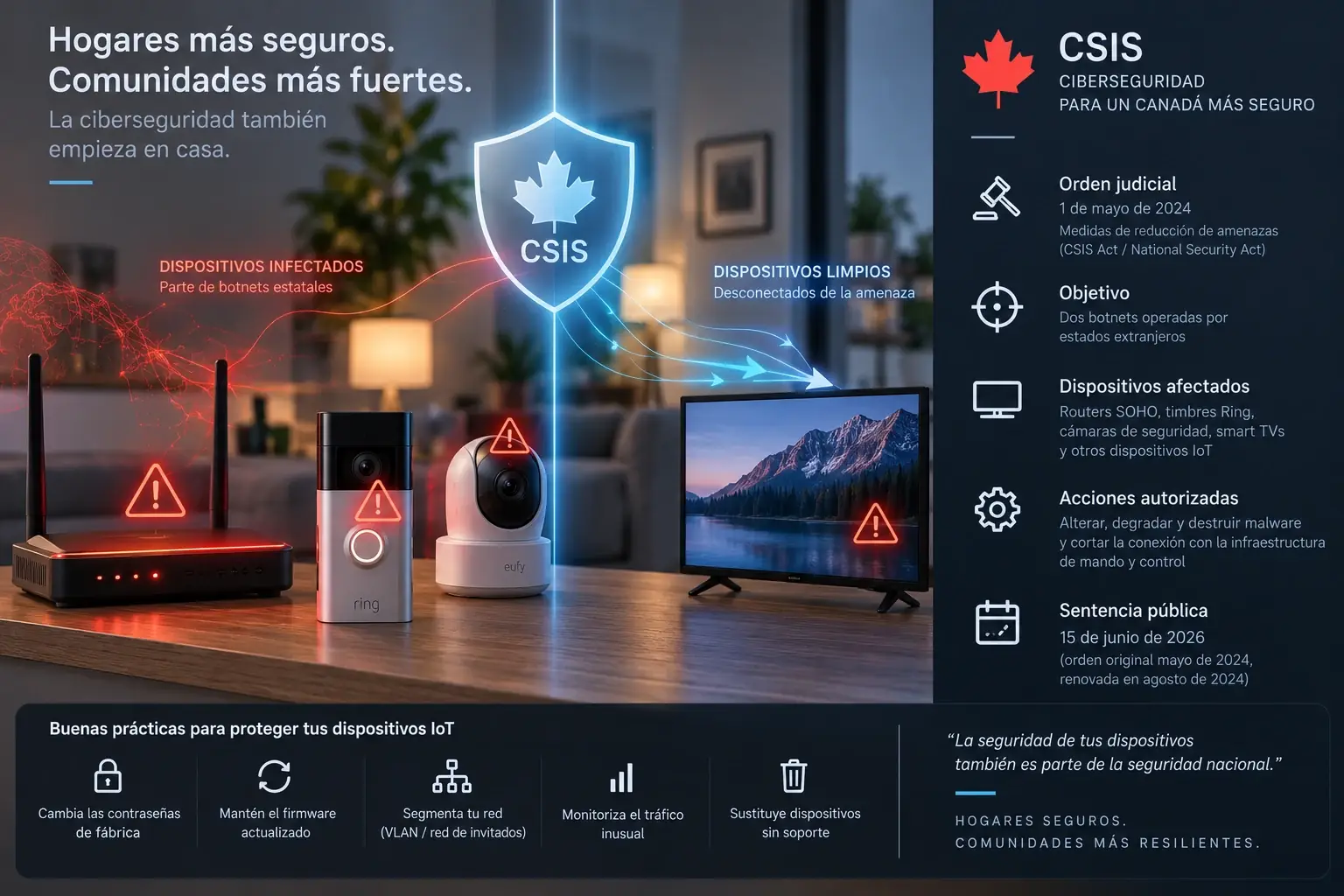 El CSIS canadenc entra als teus dispositius IoT: l'ordre judicial que va netejar dues botnets estatals