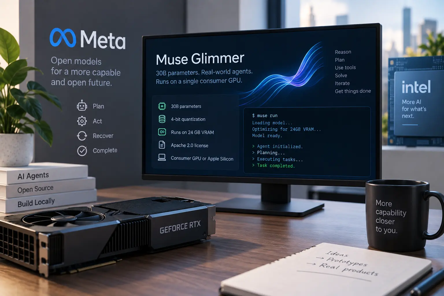 Meta lance Muse Glimmer, un agent de 30 milliards de paramètres qui tient sur un seul GPU grand public